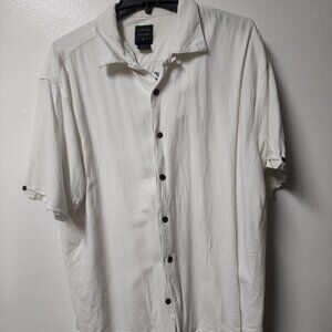 Cotton Traders Sport XL ivory short sleeve shirt American Flag back Patriotic US